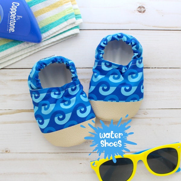 kids water shoes - baby swim shoes - toddler pool shoes - soft sole water shoes - vegan footwear - beach shoes - blue water moccs - summer