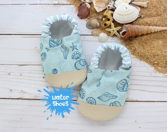 seashell water shoes - pool shoes for kids - toddler swim shoes - vegan baby shoes - soft sole water shoes - beach shoes - water moccasins