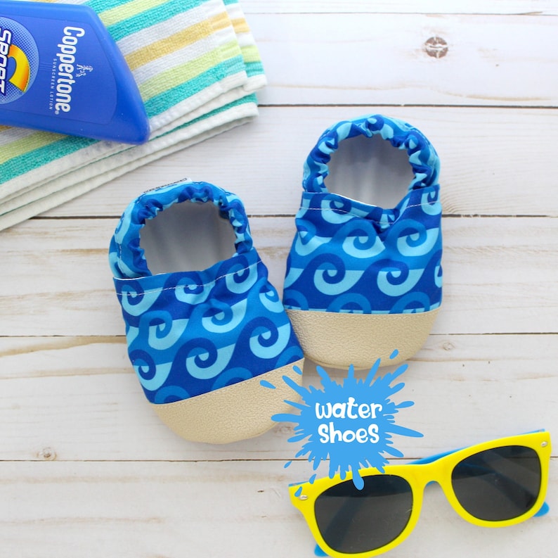 kids water shoes baby swim shoes toddler pool shoes soft sole water shoes vegan footwear beach shoes blue water moccs summer image 1