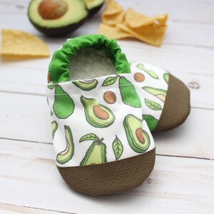 avocado baby shoes vegan baby shoes kids avocado slippers taco tuesday accessories rubber soft sole shoes avocado baby shower gift image 2