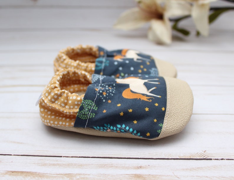 enchanted unicorn baby shoes unicorn baby shower gift for baby girl kids unicorn slippers vegan baby moccasins unicorn moccasins image 4