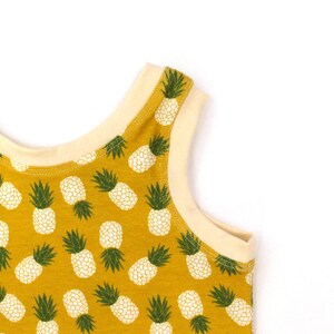 LAST ONE 6-12 mos // pineapple romper yellow romper pineapple clothing tropical toddler romper one piece outfit vegan clothing kids clothing image 4