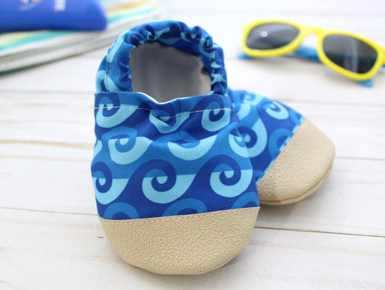 kids water shoes baby swim shoes toddler pool shoes soft sole water shoes vegan footwear beach shoes blue water moccs summer image 4