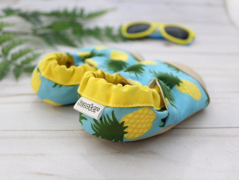 pineapple water shoes pool shoes for kids toddler swim shoes vegan baby shoes soft sole water shoes beach shoes pineapple moccs image 2