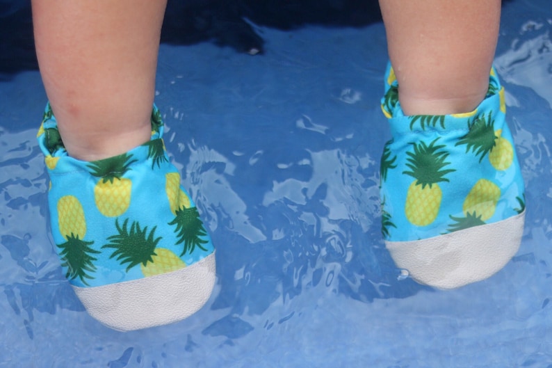 pineapple water shoes pool shoes for kids toddler swim shoes vegan baby shoes soft sole water shoes beach shoes pineapple moccs image 5