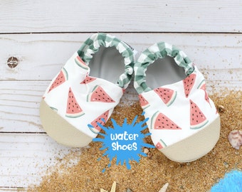 watermelon baby shoes - kids water shoes - baby swim shoes - toddler pool shoes - soft sole water shoes - vegan footwear - beach shoes