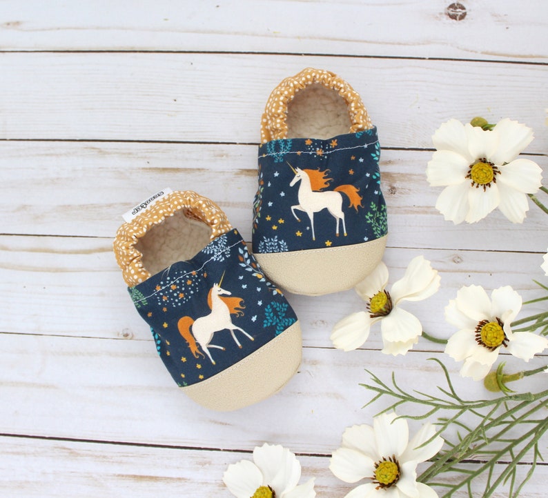 enchanted unicorn baby shoes unicorn baby shower gift for baby girl kids unicorn slippers vegan baby moccasins unicorn moccasins image 1