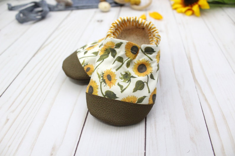 sunflower baby shoes