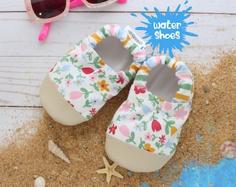 flower water shoes - pool shoes for toddler - kids swim shoes with flowers - vegan soft sole shoes - baby swim shoes - summer beach shoes