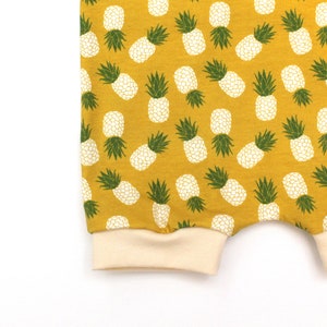 LAST ONE 6-12 mos // pineapple romper yellow romper pineapple clothing tropical toddler romper one piece outfit vegan clothing kids clothing image 5