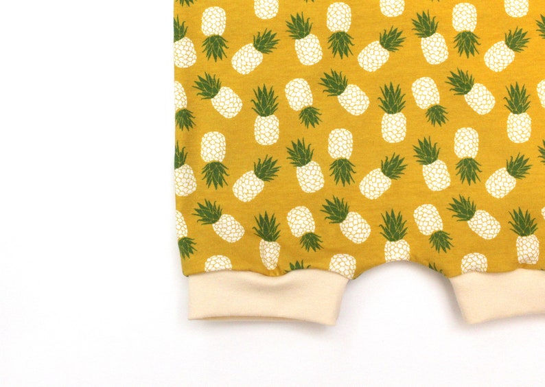 LAST ONE 6-12 mos // pineapple romper yellow romper pineapple clothing tropical toddler romper one piece outfit vegan clothing kids clothing image 5