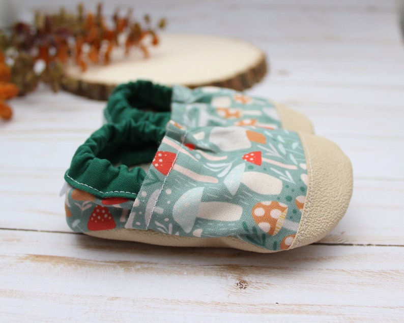 mushroom baby shoes mushroom baby shower gift toddler moccasins vegan soft sole shoes mushroom slippers mushroom birthday gift image 4