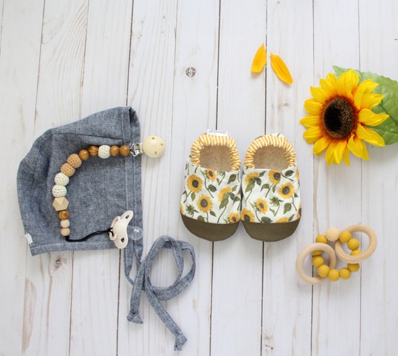 sunflower baby shoes