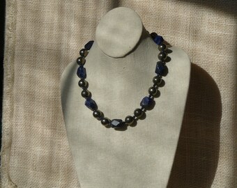Lapis Lazuli & Pyrite Statement Necklace