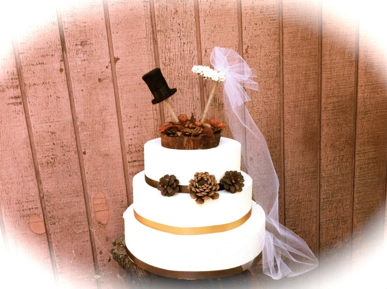 Fall Wedding Cake Topper Rustic Weddings image 1