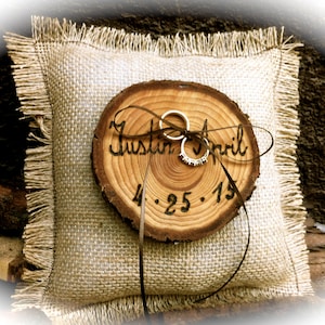 Wedding Ring Bearer Pillow - Ring Bearer - Customized Ring Bearer - Rustic Ring Bearer