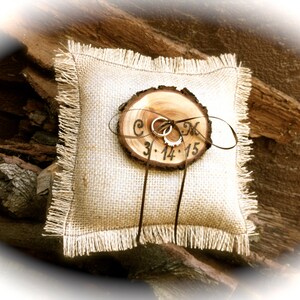Customized Ring Bearer Pillow Wooden Ring Bearer Country Ring Bearers Rustic Ring Bearer Pillow Wedding Ring Holders Burlap Ring Bearer