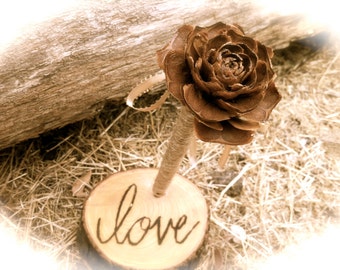 Rustic Wedding Guest Book Pen With Wooden Holder Forrest Country Wedding Decorations