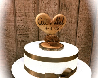 Heart wedding cake topper