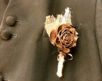 Rustic Wedding Boutoniere Pine Cone Lapel Pin Country Winter Forest Groom Corsages