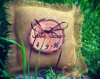 Customized Wedding Ring Bearer Pillow Rustic Ring Bearer