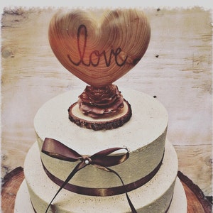 Unique Wedding Cake Topper Rustic Cake Topper Heart Wedding Cake Topper Customized Cake Topper Country Wedding