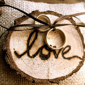 Rustic Wedding Ring Bearer Pillow, Pine Cone Wedding, Wedding Ring holder, Rustic Wedding, Fall Wedding image 1