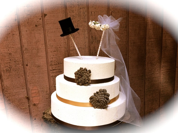 Rustic Wedding Cake Topper Vintage Bride Groom Cake Toppers Etsy