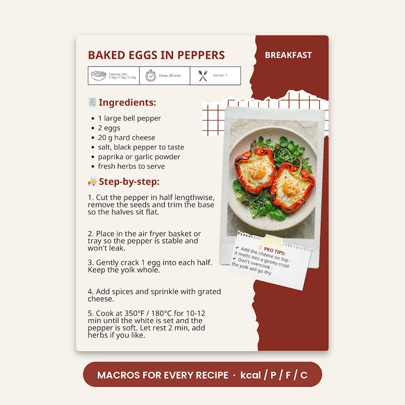 Air Fryer Recipes Ebook with Macros, 30 Easy Air Fryer Meals PDF, Healthy Air Fryer Cookbook, Calorie Counted Recipes, Digital Download image 4