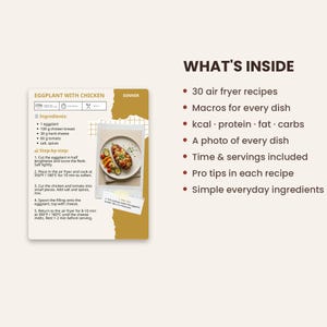 Air Fryer Recipes Ebook with Macros, 30 Easy Air Fryer Meals PDF, Healthy Air Fryer Cookbook, Calorie Counted Recipes, Digital Download image 8