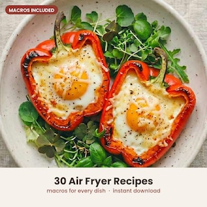 Air Fryer Recipes Ebook with Macros, 30 Easy Air Fryer Meals PDF, Healthy Air Fryer Cookbook, Calorie Counted Recipes, Digital Download image 1