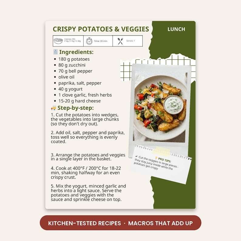 Air Fryer Recipes Ebook with Macros, 30 Easy Air Fryer Meals PDF, Healthy Air Fryer Cookbook, Calorie Counted Recipes, Digital Download image 5