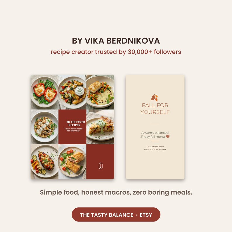 Recipe Ebook Bundle, 138 Healthy Recipes with Macros, Air Fryer Cookbook, Fall Meal Plan, Sugar Free Desserts, Sauces, Digital Download image 6