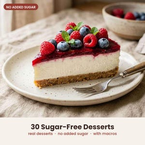 30 ricette di dolci senza zucchero, senza zuccheri aggiunti, con conteggio dei macronutrienti (scarica il PDF) immagine 1