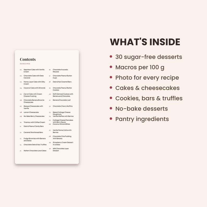 30 ricette di dolci senza zucchero, senza zuccheri aggiunti, con conteggio dei macronutrienti (scarica il PDF) immagine 6