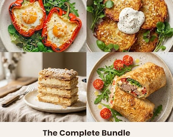 Paquete de libros electrónicos de recetas, 138 recetas saludables con información nutricional, libro de cocina para freidora de aire, plan de comidas de otoño, postres sin azúcar, salsas, descarga digital.