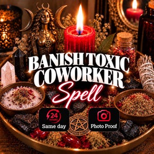 Banish Toxic Coworker Spell - Cast for Stop Harassment, Clear Hostile Energy, Peaceful Work Environment & Fast Results