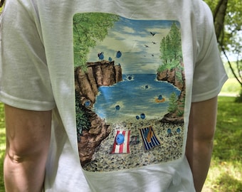Marquette Michigan Blueberry Festival Unisex T-Shirt 2026 Poster Design Back Graphic Print Custom Illustration