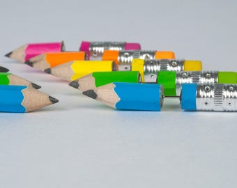 Fake gauge NEON #2 Pencil through ear earring, jewelry piercing, Back to school, teacher accessory, rare special edition, unique craft, gift