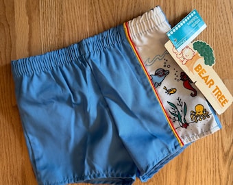 Vintage 70s/80s NWT Bear Tree Boys Swim Trunks 18M