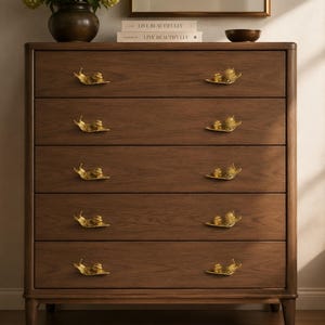 Unique Drawer Pulls, Brass Handle Knobs, Antique Snail Cabinet Hardware image 5