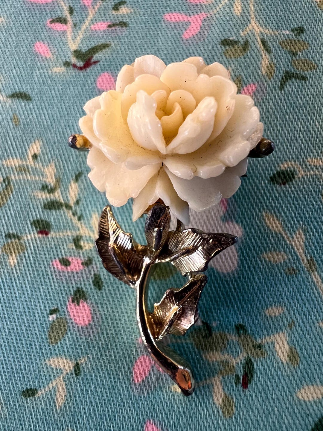 Vintage White Rose Pin - Etsy