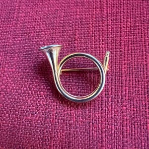 Vintage French Horn Gold Tone Pin