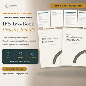 Puede incluir: Un paquete digital de dos libros de pr&aacute;ctica de Internal Family Systems que incluye dos gu&iacute;as en PDF tituladas IFS: Getting to Know Your Parts e IFS: Working Through Inner Conflict. El conjunto incluye 37 p&aacute;ginas, 6 pr&aacute;cticas y 49 pasos en formato US letter.