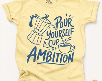 Dolly Parton Pour Yourself a Cup of Ambition Kids Shirt, Retro Coffee T-shirt, 9 to 5 Country, Vintage Moka Pot Youth Shirt, Caffeine Lover
