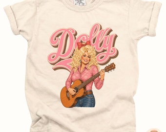 Dolly Parton Youth Shirt, Cute Country Kids Tee, Country Music Tribute Tee, Retro Guitar Graphic Girls Shirt, Western Country Baby Tee