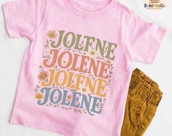 Jolene Youth Shirt, Country Music Kids Tee, Floral Retro Toddler T-Shirt, Boho Western Kids Graphic Tee