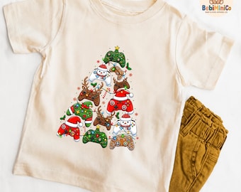 Gaming Controller Christmas Toddler Shirt, Gamer Christmas Tree Baby Onesie, Festive Video Game Kids Apparel, Holiday Gamer Gift