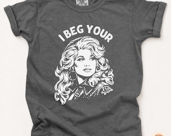 Comfort Colors® I Beg Your Pardon Kids Shirt, Retro Gold Portrait Tshirt, Vintage Country Music Icon Sketch Gift for Country Music Fans Too