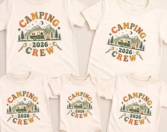 Camping Crew Kids Shirts 2026, Camping Family Tees, Kids Summer Camp Shirt, Camping Family Trip, Camp Life Shirts, Camping Onesie